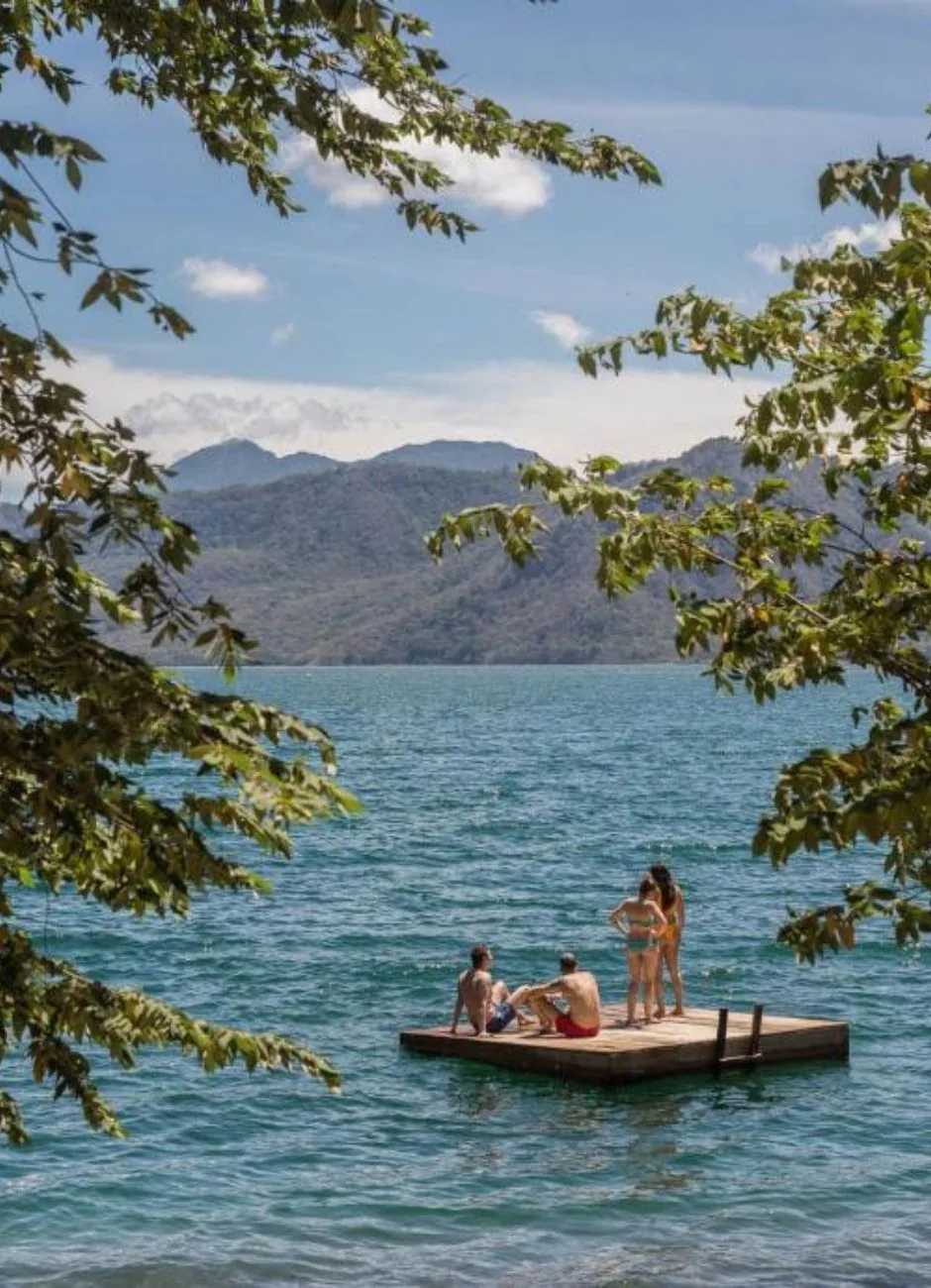 Tourists relaxing at Laguna de Apoyo, Nicaragua